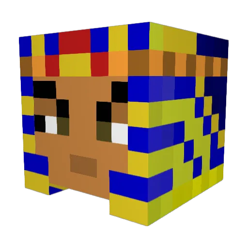 Hieroglyphen Minecraft avatar head, 3D render