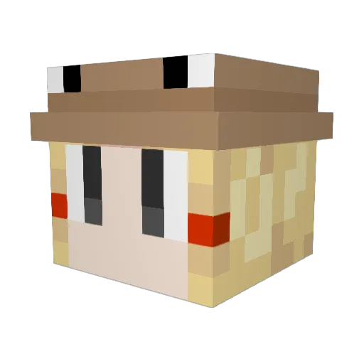 HigeNyan Minecraft avatar head, 3D render