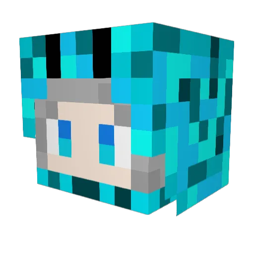 Higemanju Minecraft avatar head, 3D render