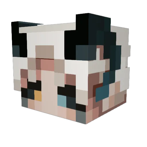 Higgzberry Minecraft avatar head, 3D render