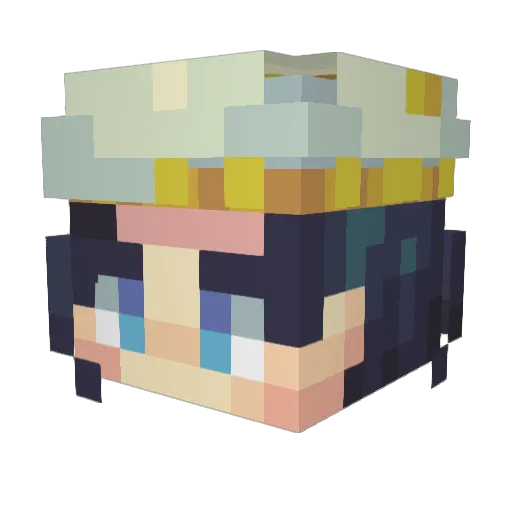 HighwayStar Minecraft avatar head, 3D render