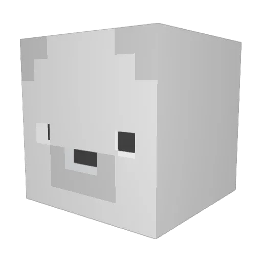 Hihoka Minecraft avatar head, 3D render