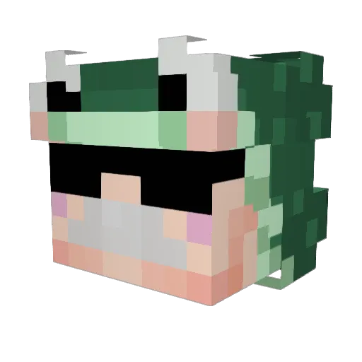 Hiidrel Minecraft avatar head, 3D render