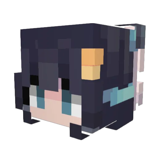 HiinataHyuuga Minecraft avatar head, 3D render