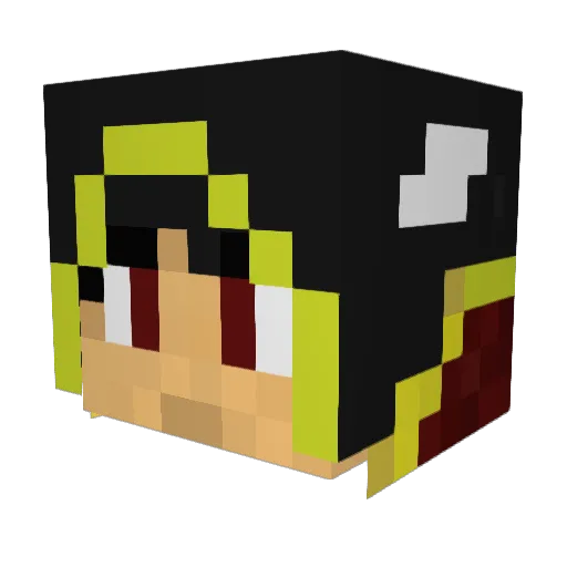 Hiippo Minecraft avatar head, 3D render