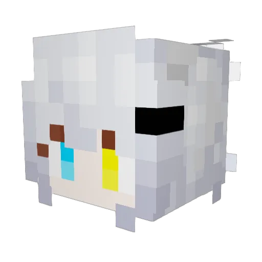 Hiiragi_grass Minecraft avatar head, 3D render