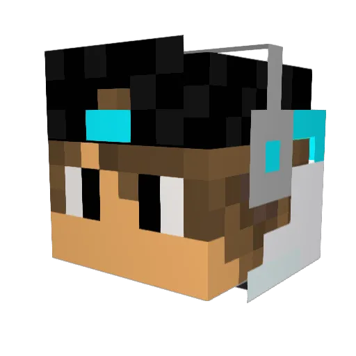 HiiroBr2 Minecraft avatar head, 3D render