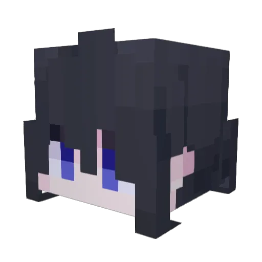 Hiitoou Minecraft avatar head, 3D render