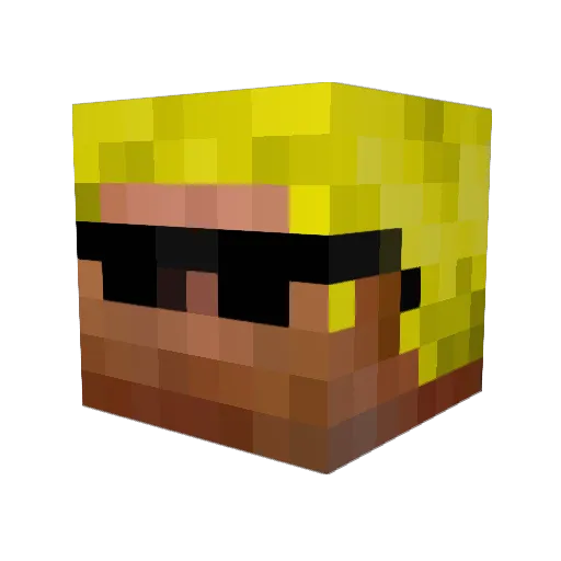 Hiitze Minecraft avatar head, 3D render