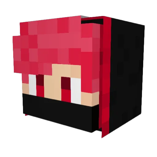 Hijimaru Minecraft avatar head, 3D render