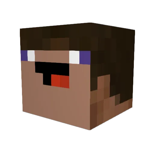 HijoDeYuupu Minecraft avatar head, 3D render