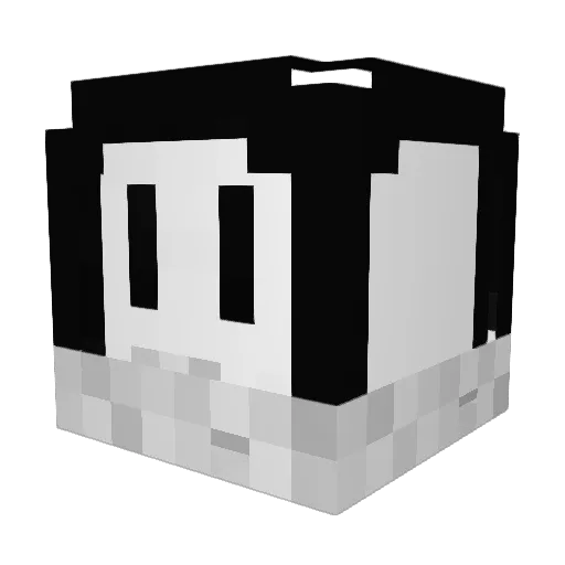 Hik0u Minecraft avatar head, 3D render