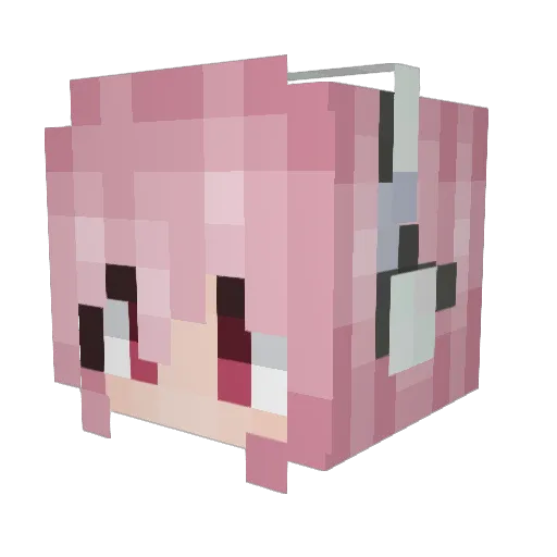 Hika801 Minecraft avatar head, 3D render