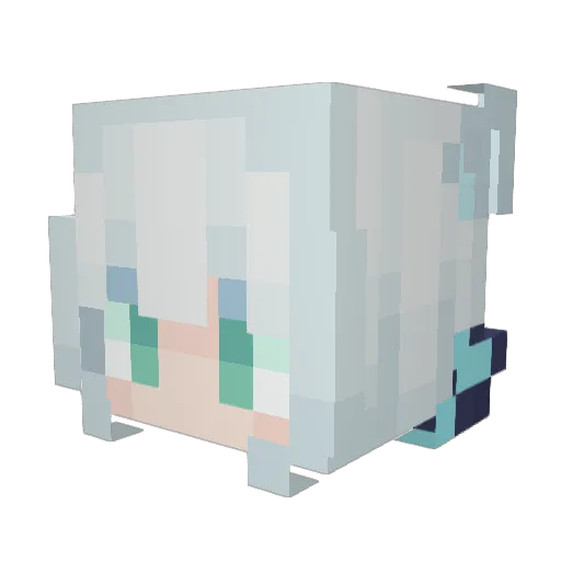 HikaFt Minecraft avatar head, 3D render