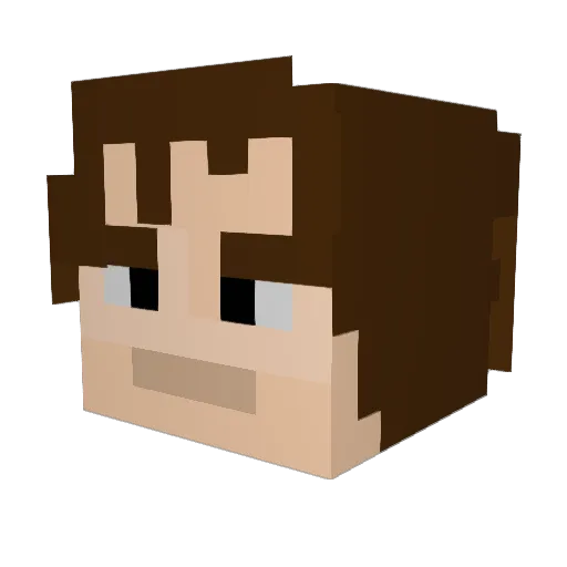 Hikakintyan Minecraft avatar head, 3D render