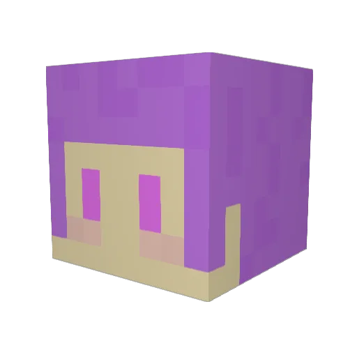 Hikamisumire Minecraft avatar head, 3D render