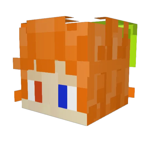 HikariRen Minecraft avatar head, 3D render