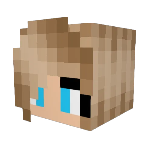 Hikarikya Minecraft avatar head, 3D render