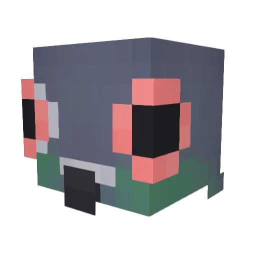 HikarinoHolo Minecraft avatar head, 3D render
