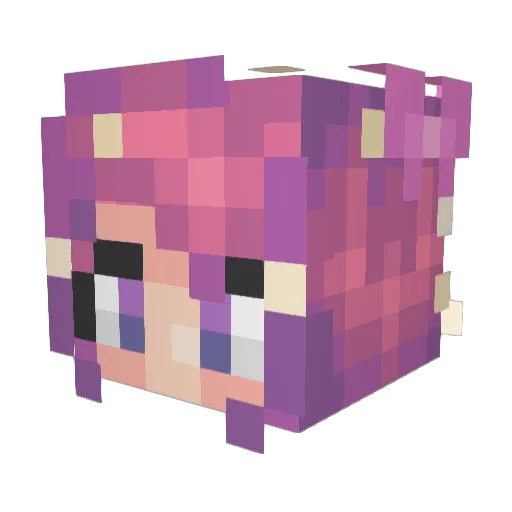 Hikariolu Minecraft avatar head, 3D render