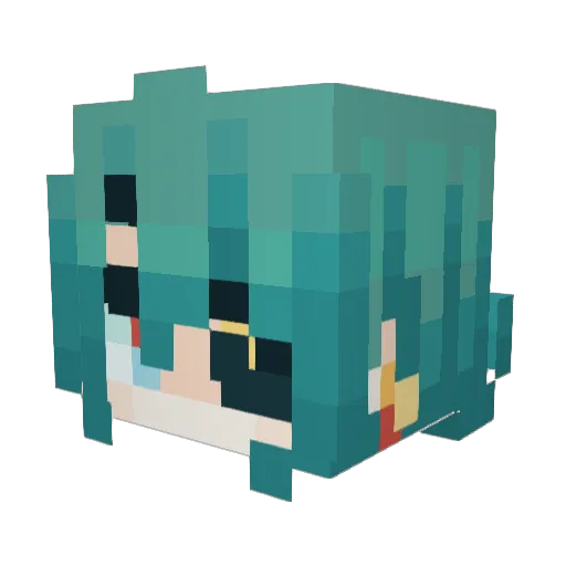 HikaruNoKami Minecraft avatar head, 3D render