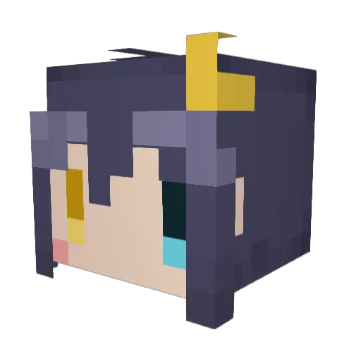 HikaryX Minecraft avatar head, 3D render