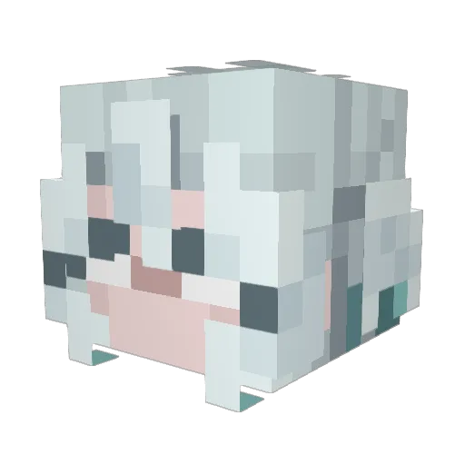 Hikemi_ Minecraft avatar head, 3D render