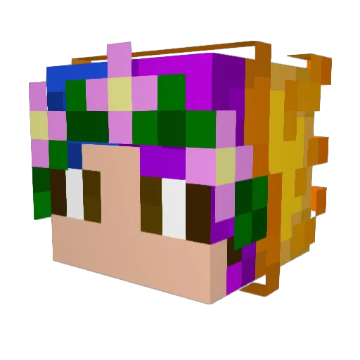 Hikingjemah Minecraft avatar head, 3D render