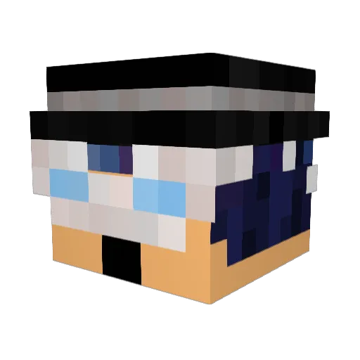 Hikkizin Minecraft avatar head, 3D render