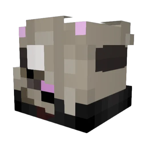 Hikkusha Minecraft avatar head, 3D render