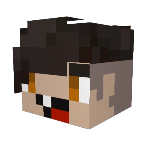 Hikkydesu Minecraft avatar head, 3D render