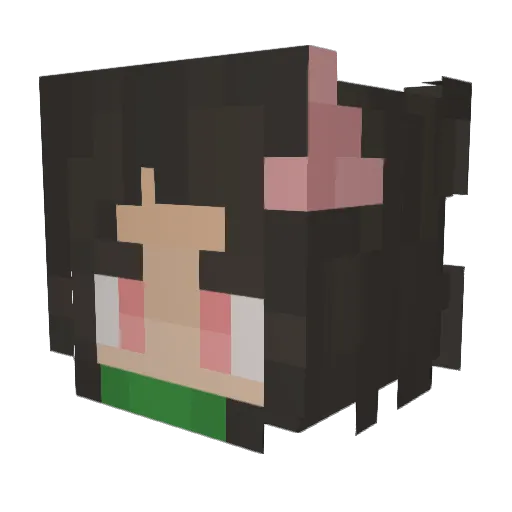 Hikono Minecraft avatar head, 3D render