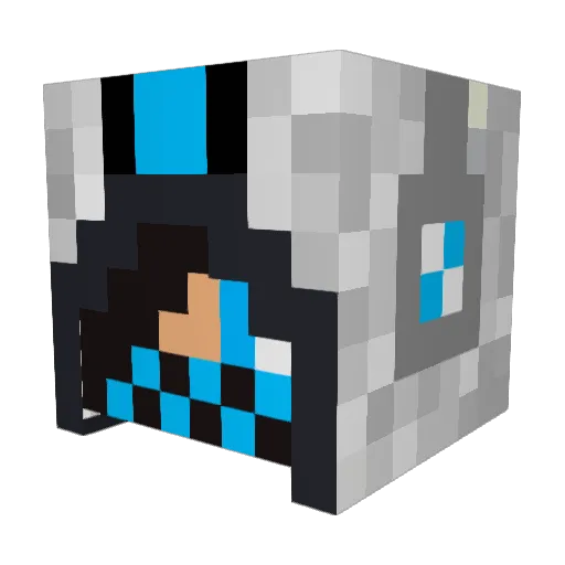 Hikourai Minecraft avatar head, 3D render