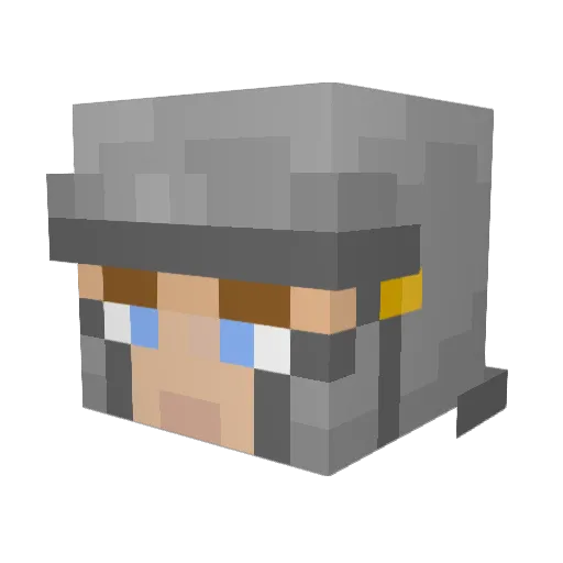 Hikoushi Minecraft avatar head, 3D render