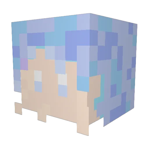 Hiktl Minecraft avatar head, 3D render