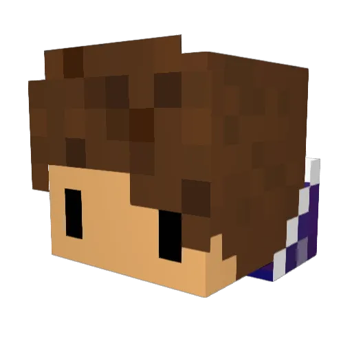 Hikuzo Minecraft avatar head, 3D render