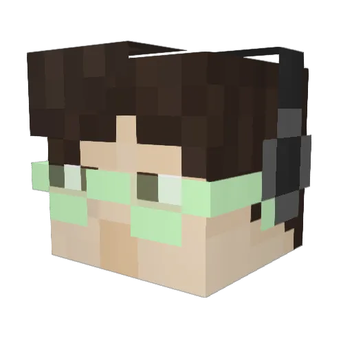 Hilipon Minecraft avatar head, 3D render