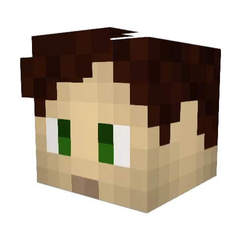 Hill42 Minecraft avatar head, 3D render