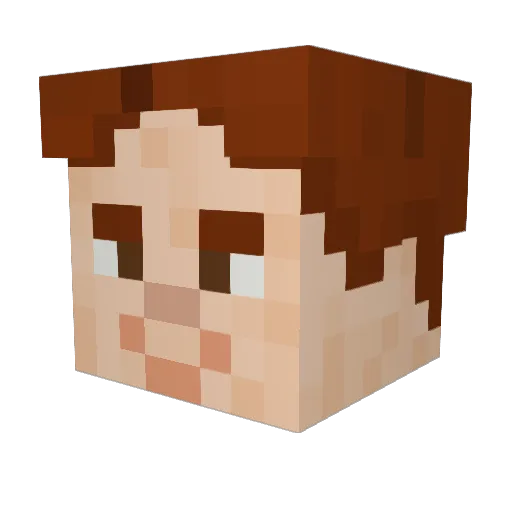 HillFam Minecraft avatar head, 3D render