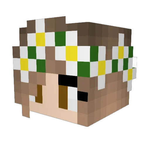 Hillah Minecraft avatar head, 3D render