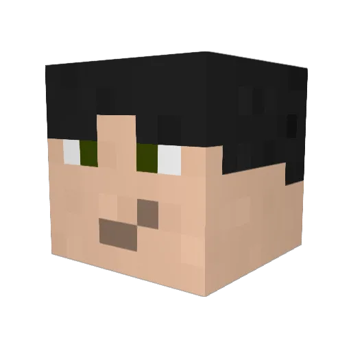 Hills Minecraft avatar head, 3D render