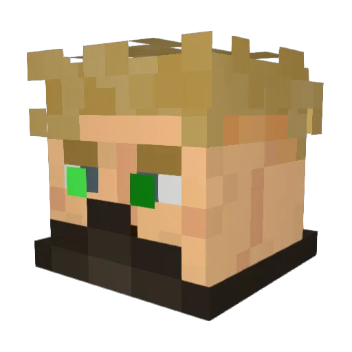 HillsideGreenMan Minecraft avatar head, 3D render