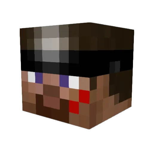 HilltopMonk Minecraft avatar head, 3D render