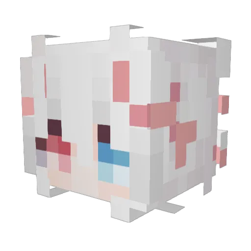 Hiloney Minecraft avatar head, 3D render