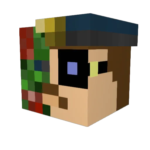 Hiltop Minecraft avatar head, 3D render