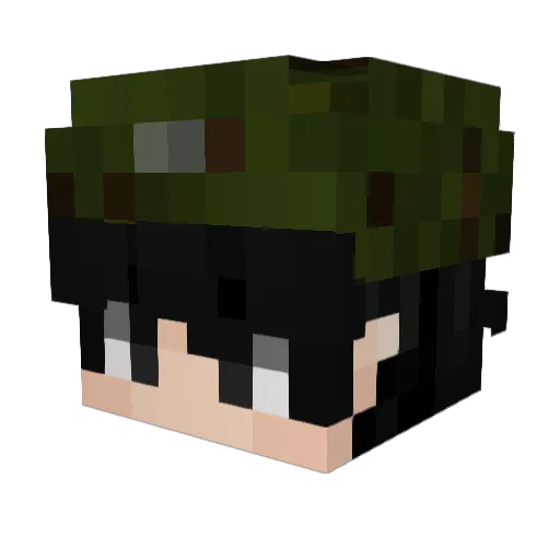 Himamin Minecraft avatar head, 3D render