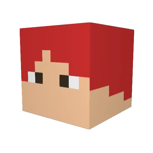 Himawashy Minecraft avatar head, 3D render