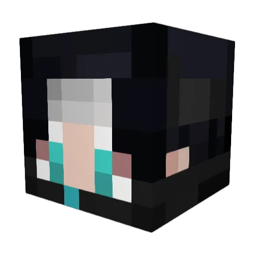 Himekolo Minecraft avatar head, 3D render