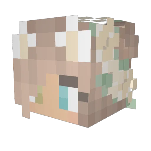 Himemiiko Minecraft avatar head, 3D render