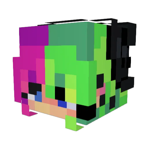 HimiBao Minecraft avatar head, 3D render